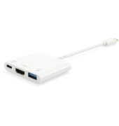 Adapter USB-C -  HDMI,USB3.0,PD 4K30Hz 0.15m ws