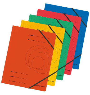 Eckspannmappe easy orga 10902872, A4 je 1x orange/gelb/grün/rot/blau Karton 355g Eckspannmappe easy orga 10902872, A4 je 1x orange/gelb/grün/rot/blau Karton 355g