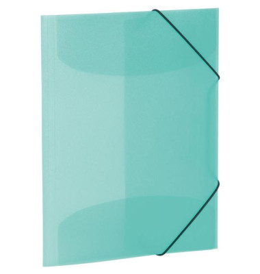 Gummizugmappe 19580, A4 t&uuml;rkis Polypropylen (PP), mit 3 Einschlagklappen