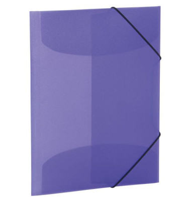 Gummizugmappe Transluzent - Designserie 19585, A3 violett Polypropylen (PP), f&uuml;r ca. 50 Blatt  (80 g/m&sup2;), mit 3 Einschlagklappen