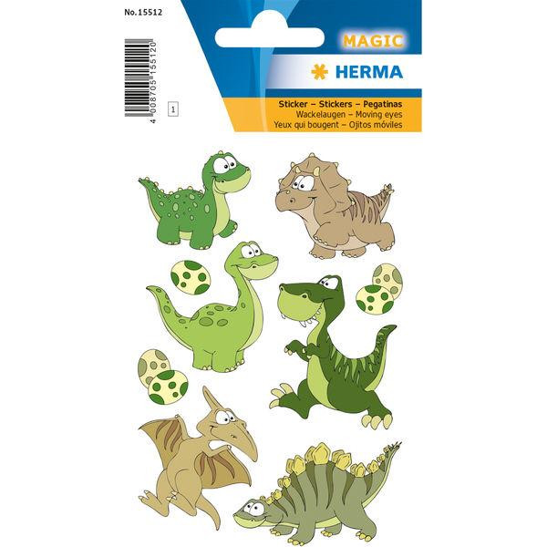 10 Stück Herma Sticker MAGIC Dinokinder Wackelaugen 4008705155120 Herma 6 Stück