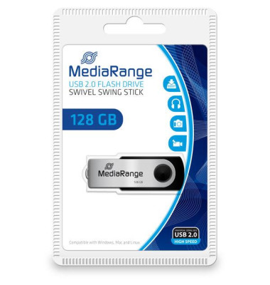 MediaRange USB-Stick 128GB USB 2.0 Flexi