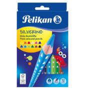 Farbstifte-Set Silverino 700627, farbig sortiert, dreikant, ergonomisch, Packung