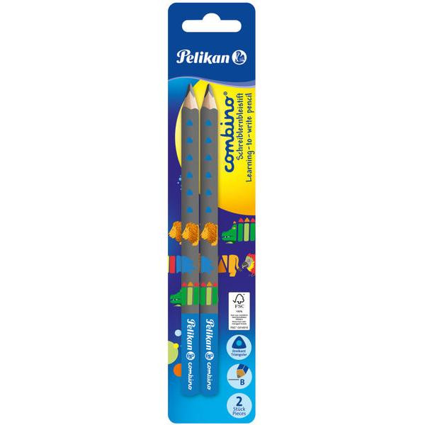 Pelikan Schreiblernbleistift Combino blau 2er Blister - Bürobedarf  