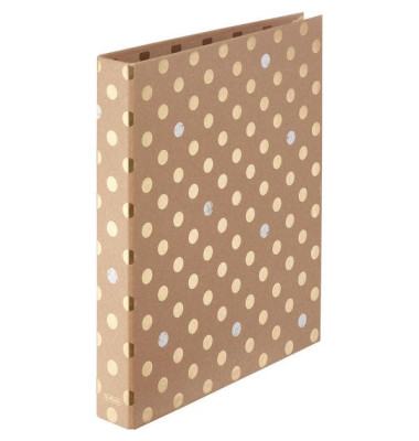 Ringbuch maX.file Punkte 50021802, A4 2 Ringe 30mm Ring-&Oslash; Karton/PP braun/gold