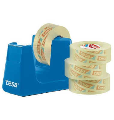 tesafilm Tischabroller Smart blau + 4 Rollen