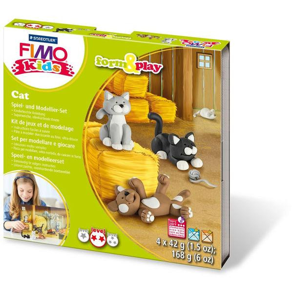 4007817032589 - STAEDTLER Modelliermasse Fimo Modeliermasse Kids Cat 8034 16 LY