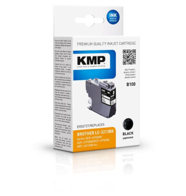 KMP Patrone Brother LC-3213BK black 400 S. B100 remanufact.