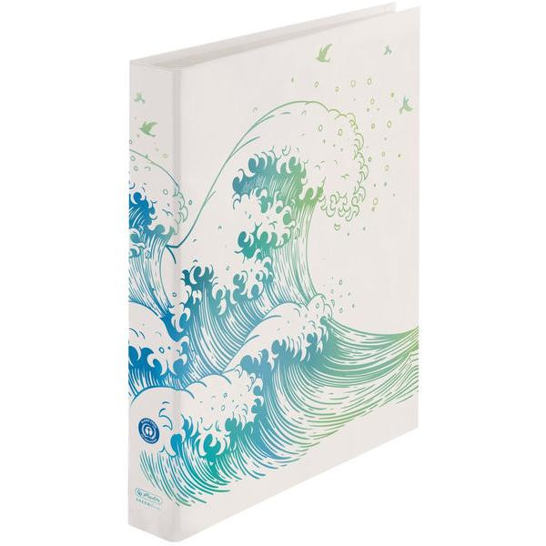 4008110259253 - Ringbuch maXfile Meereswelle 50033416 A4 2 Ringe 30mm Ring-Ø Karton beige Blau Grün 4008110259253 Herlitz