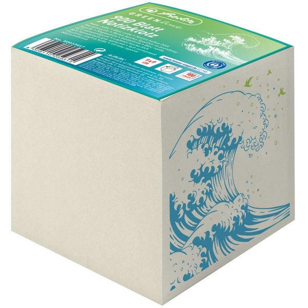 4008110259314 - Zettelklotz 50033461 GREENline Welle 90x90mm geleimt grau Recyclingpapier 900 Blatt 4008110259314 Herlitz