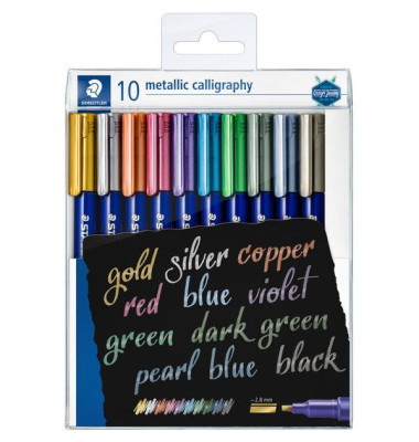 Lackmarker Metallic calligraphy, 8325 TB10, Pack, metallic/ -gold/ -silber/ -kupfer/ -rot/ -violett/ -blau/ -grün/ -dunkelgrün/ 