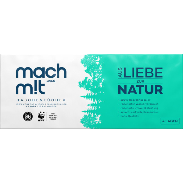 4000735170159 - Taschentuch Mach mit Smart Papier (RC) 15 x 10 Tücher weiß 4000735170159 Satino 150 Stück