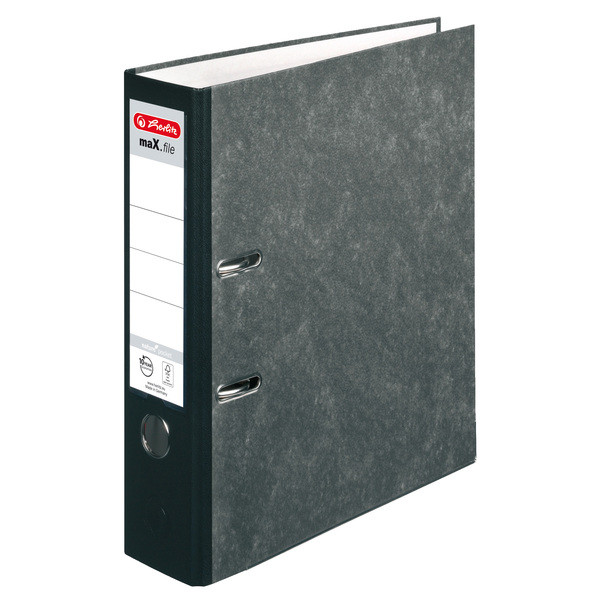 4008110337654 - Ordner maXfile nature pocket 10900256 A4 80mm breit Karton Wolkenmarmor schwarz 4008110337654 Herlitz