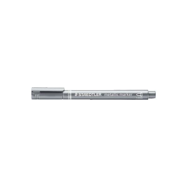 10 Stück Staedtler Lackmarker 8323-81, Stift, metallic silber, 1-2mm Rundspitze 4007817832042 Staedtler