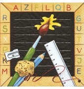 Lunchservietten Design "ABC Schultafel"