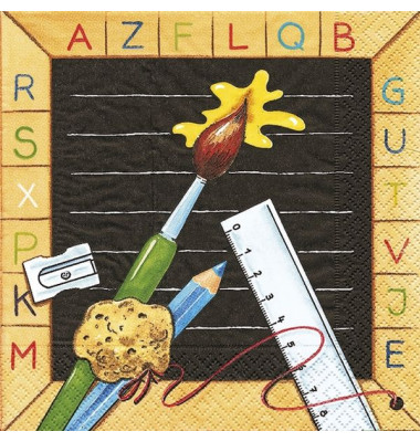 Lunchservietten Design "ABC Schultafel"
