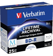 Blueray-Rohlinge Lifetime Archival 43823 BD-R, 25 GB, Jewel Case 