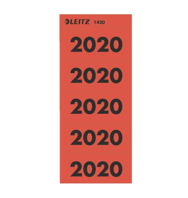 Jahreszahlen 1420-00-25, 2020, rot, 60x25,5mm, selbstklebend