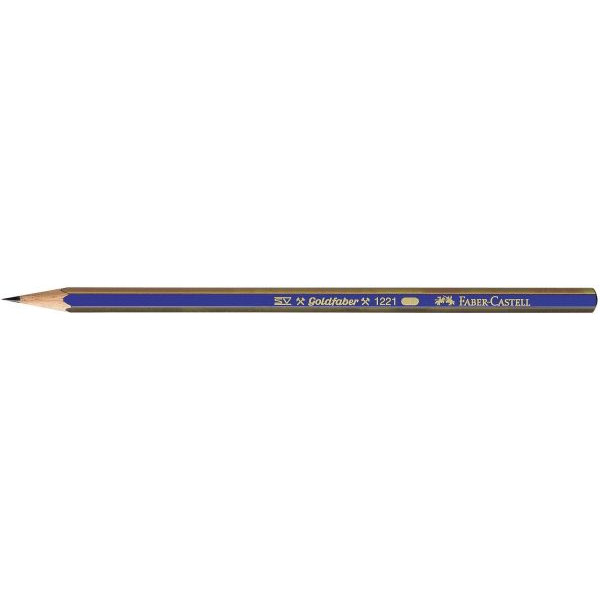 12 Stück Faber-Castell Bleistift GOLDFABER 1221, 112506, Härte 3B, blau/gold 4005401125068 Faber-Castell