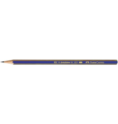 Bleistift GOLDFABER 1221, 112504, blau/gold, k.A., 4B