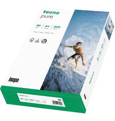Recyclingpapier Pure White 2100011510 A4 80g wei&szlig; 100er Wei&szlig;e 