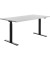 Sitz-Steh-Schreibtisch E-Table, elektrisch höhenverstellbar, 70-120cm (H), 160x80cm (BxT), rechteckig, lichtgrau / schwarz