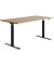Sitz-Steh-Schreibtisch E-Table, elektrisch höhenverstellbar, 70-120cm (H), 160x80cm (BxT), rechteckig, ahorn / schwarz
