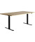 Sitz-Steh-Schreibtisch E-Table, elektrisch höhenverstellbar, 70-120cm (H), 180x80cm (BxT), rechteckig, ahorn / schwarz