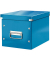 Aufbewahrungsbox Click & Store WOW Cube 6109-00-36, 10 Liter mit Deckel, für A5, außen 260x260x240mm, Karton blau