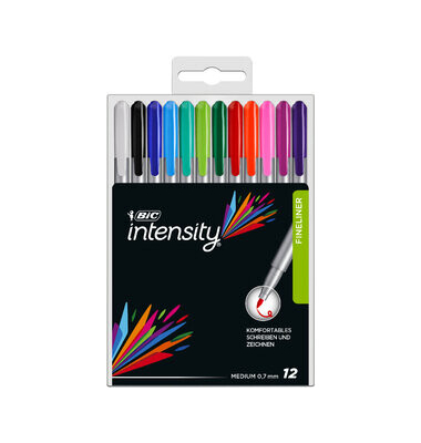 Fineliner intensity®, mit Kappe, M, 0,7 mm, Schreibf.: 12er sortiert