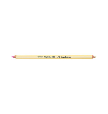 Radierstift Perfection, 7057, holzgefasst, rot/wei&szlig;, Schaft: wei&szlig;/gelb
