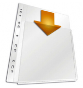 Prospekthüllen 266719 dokumentenecht, mit Lochrandverstärkung, A4 glasklar glatt, oben offen, 0,18mm