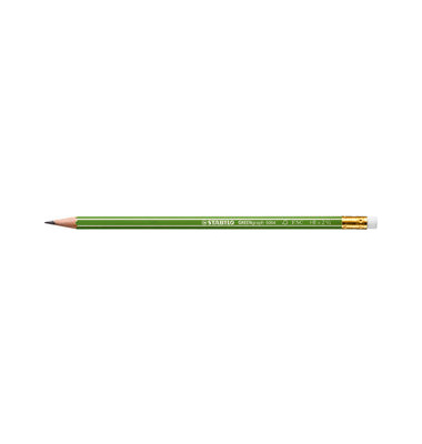 Bleistift-Set GREENgraph 6004, 6004/HB, H&auml;rte HB, gr&uuml;n, mit Radiergummi