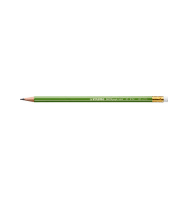 STABILO GREENgraph 6004 Bleistifte HB grün mit Radierer 12 St.