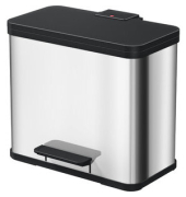 Tretabfalleimer &Ouml;ko Duo Plus L, 1x17 Liter, 1x9 Liter, EdelstahlTragegriff Deckel Einsatz Griffrand