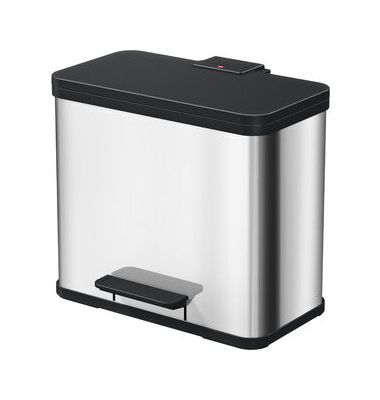 Tretabfalleimer &Ouml;ko Duo Plus L, 1x17 Liter, 1x9 Liter, EdelstahlTragegriff Deckel Einsatz Griffrand