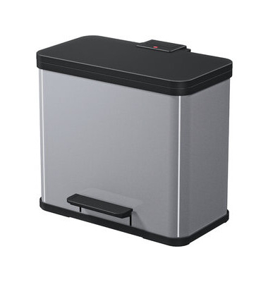 Tretabfalleimer &Ouml;ko duo Plus, L, 17 / 9 l, 470 x 340 x 430 mm, silber