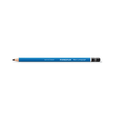 Bleistift Mars® Lumograph® 100, sechseckig, 6B, Schaft: blau