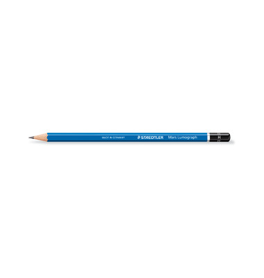 Bleistift Mars® Lumograph® 100, sechseckig, H, Schaft: blau