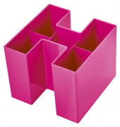 Stifteköcher BRAVO, PS, 5 Fächer, pink, hochglänzend