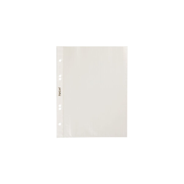 4013702000380 - Hetzel Prospekthüllen DIN A5 Genarbt Transparent 43 Mikron PP (Polypropylen) Oben 6 Löcher 220766 100 Stück