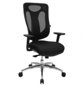 Bürostuhl Net Pro 100, mit Armlehnen, Gestell mit 5 Rollen, schwarz