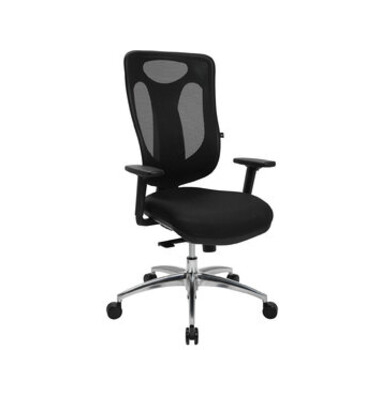 Bürostuhl Net Pro 100, mit Armlehnen, Gestell mit 5 Rollen, schwarz