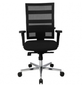 B&uuml;rodrehstuhl Sitness X-Pander Plus, schwarz / silber, mit Armlehnen, bis 110kg, ohne Kopfst&uuml;tze