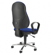 Bürodrehstuhl Synchro Steel, royalblau, mit Armlehnen, bis 110kg