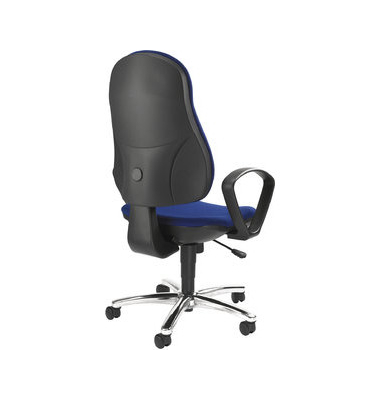 Bürodrehstuhl Synchro Steel, royalblau, mit Armlehnen, bis 110kg