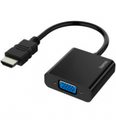 Adapterkabel, HDMI™/VGA - Stecker/Buchse, L: 0,15 m, schwarz