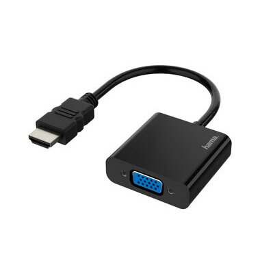 Adapterkabel, HDMI™/VGA - Stecker/Buchse, L: 0,15 m, schwarz