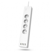 Steckdosenleiste, WLAN, für Innenbereich, 4fach + 4 x USB, weiß
