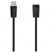 Verlängerungskabel, 2 x USB A - SteckerBuchse, L: 5 m, schwarz